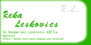 reka leskovics business card